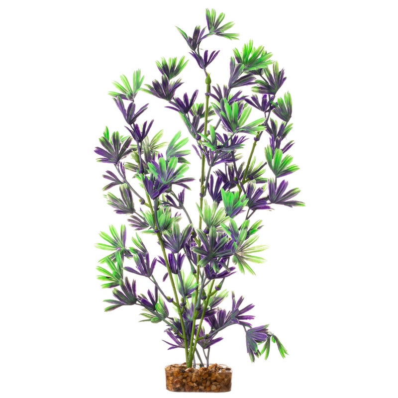 GloFish Plant Aquarium DÃ©cor, Purple and Green Large, Fluorescent Under Blue LED Light - Image 1